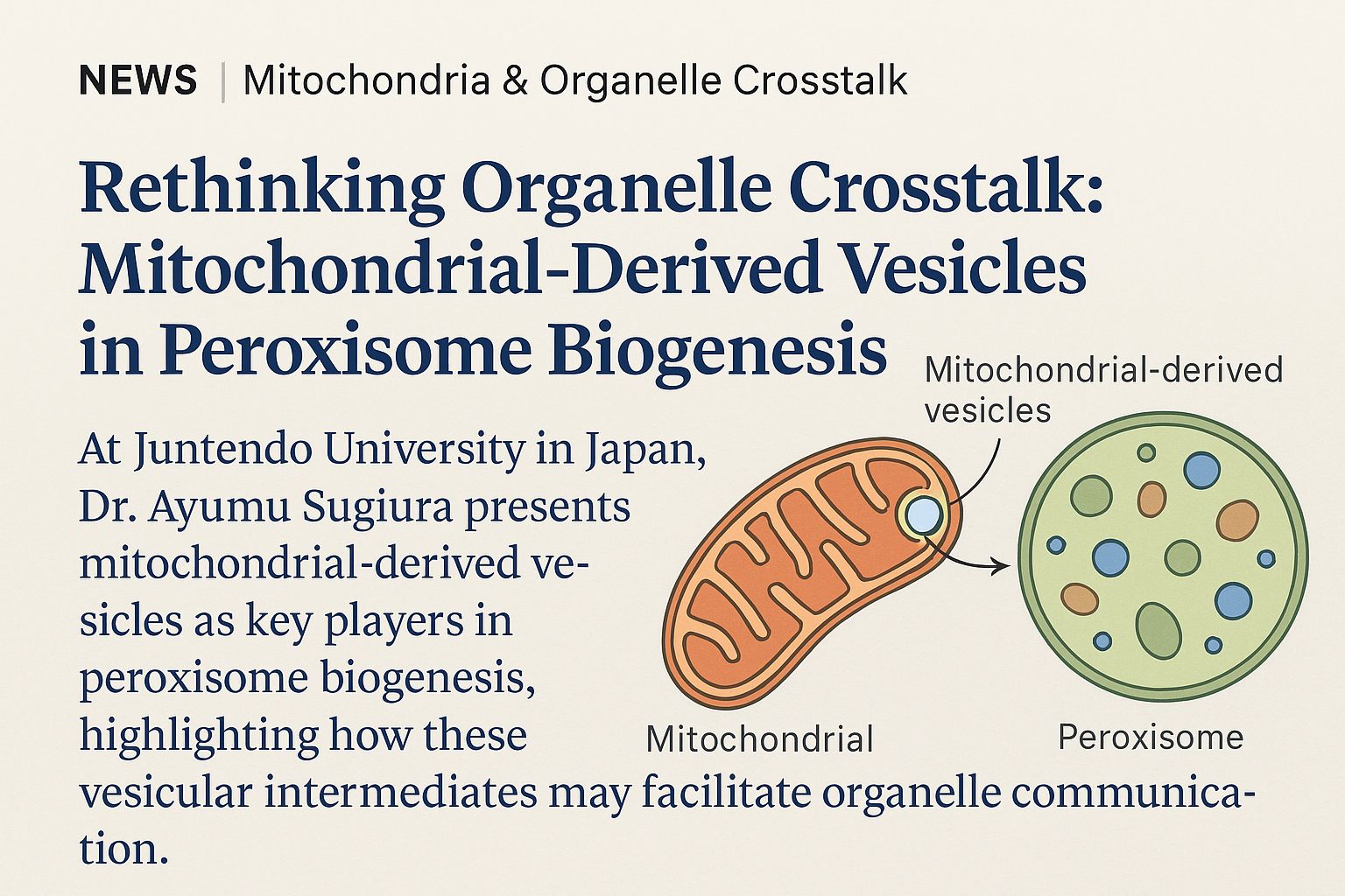 Mitochondria & Organelle Crosstalk - Rethinking Organelle Crosstalk: Mitochondrial-Derived Vesicles in Peroxisome Biogenesis Presented by Dr. Ayumu Sugiura